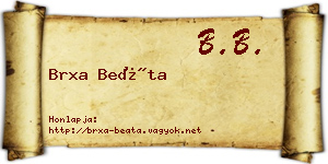 Brxa Beáta névjegykártya